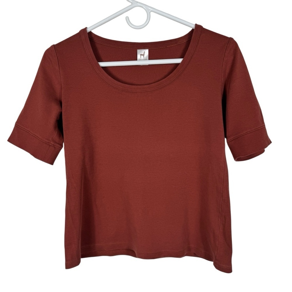 Peruvian Connection Short Sleeve Pima Cotton Top, Size S